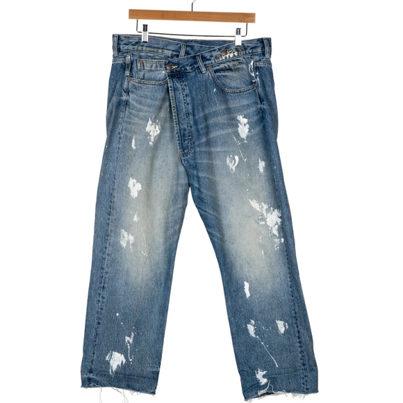 R13 Vintage Blue Wide Leg Jeans - Picture 1 of 3